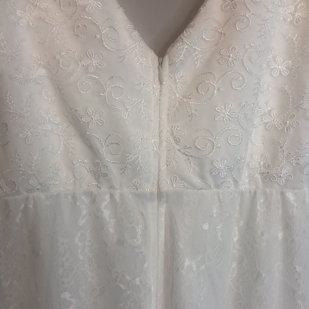 Ever Pretty Plus Size Maxi Lace Wedding Dress with Ruffle Sleeves, 3X - Picture 11 of 15